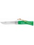 Nůž Opinel - *002210* No.07 VRI Trekking, zelená střenka, kožené poutko