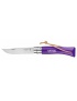 Nůž Opinel - *002205* No.07 VRI Trekking, fialová střenka, kožené poutko