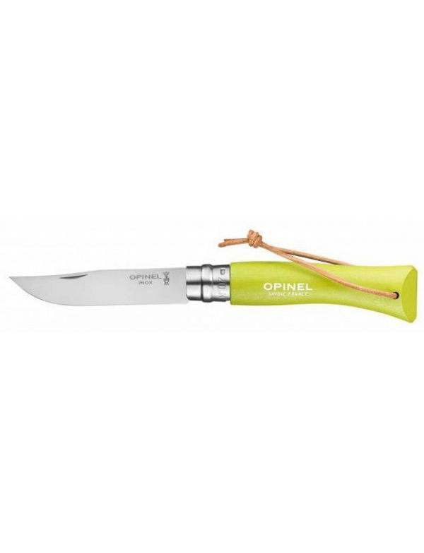 Nůž Opinel - *002205* No.07 VRI Trekking, zelená/anýzová střenka, kožené poutko