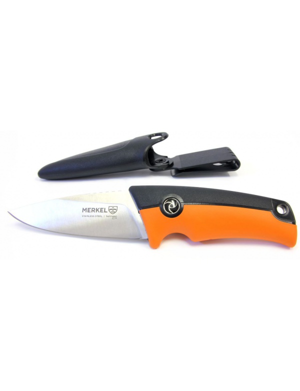 Nůž Merkel - Speedster, černo/oranžová střenka, plast. pouzdro na opasek (4002345)