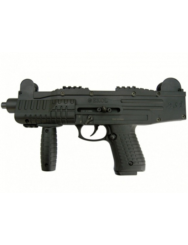 Plynová pistole Ekol ASI r.9mm PA (samonabíjecí nebo automatická -vzhled samopal UZI)