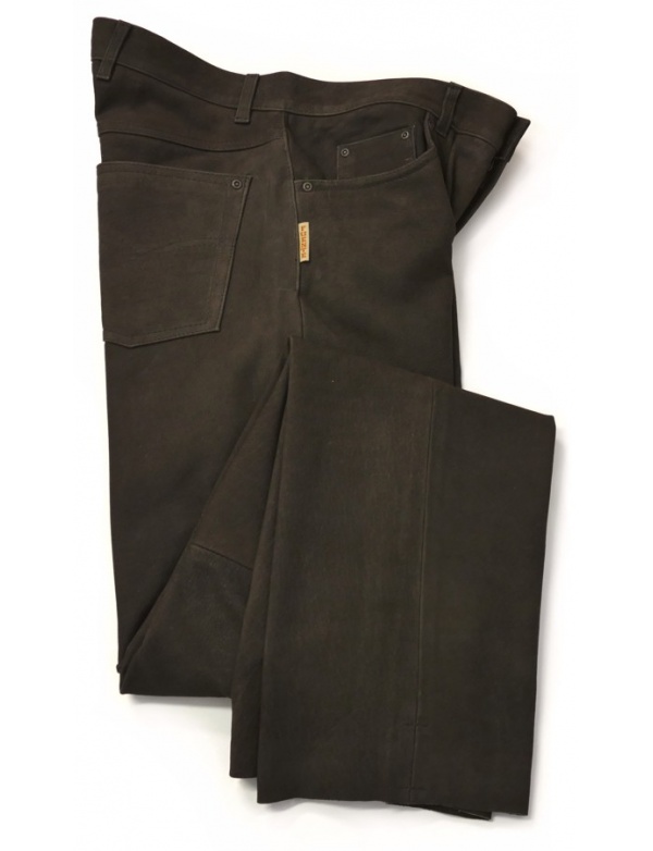 Kalhoty Fuente kožené - tmavě hnědé (501BUBR)