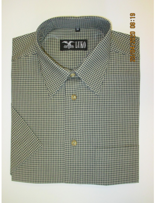 Košile Luko (074137) -KR, zelená kostka 0,5x0,5cm