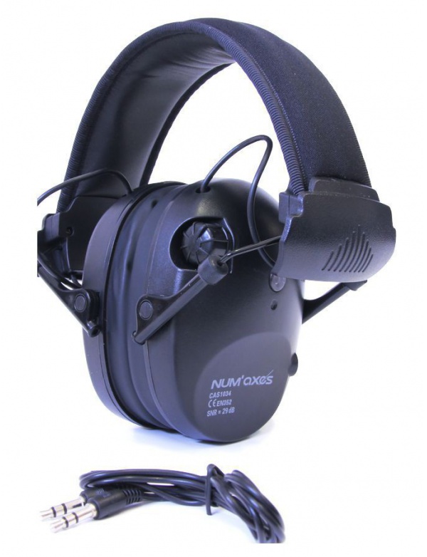 Sluchátka Numaxes CAS1034 elektronická s potlačením hluku, černá (NGCASELE003)