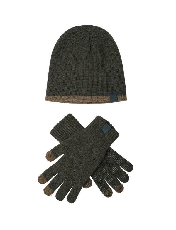 **Set Deerhunter - Hat and Gloves, čepice + rukavice, 371 - Graphite Green (9131)