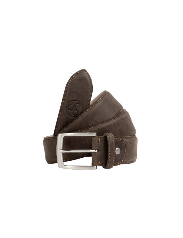 Opasek Sauer "L" kožený pásek, 135cm, hnědý, leštěná spona, logo Sauer (80410655)