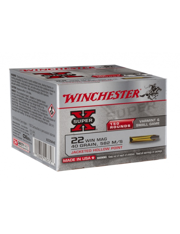 Náboj Winchester .22 WMR Super X, JHP, Var., Small Game, 40 gr., bal. 150 ks (WX22MHE)