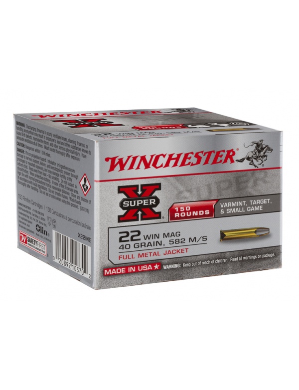 Náboj Winchester .22 WMR Super X, FMJ, Var. Small Game, 40 gr. (WX22ME), bal. 150 ks